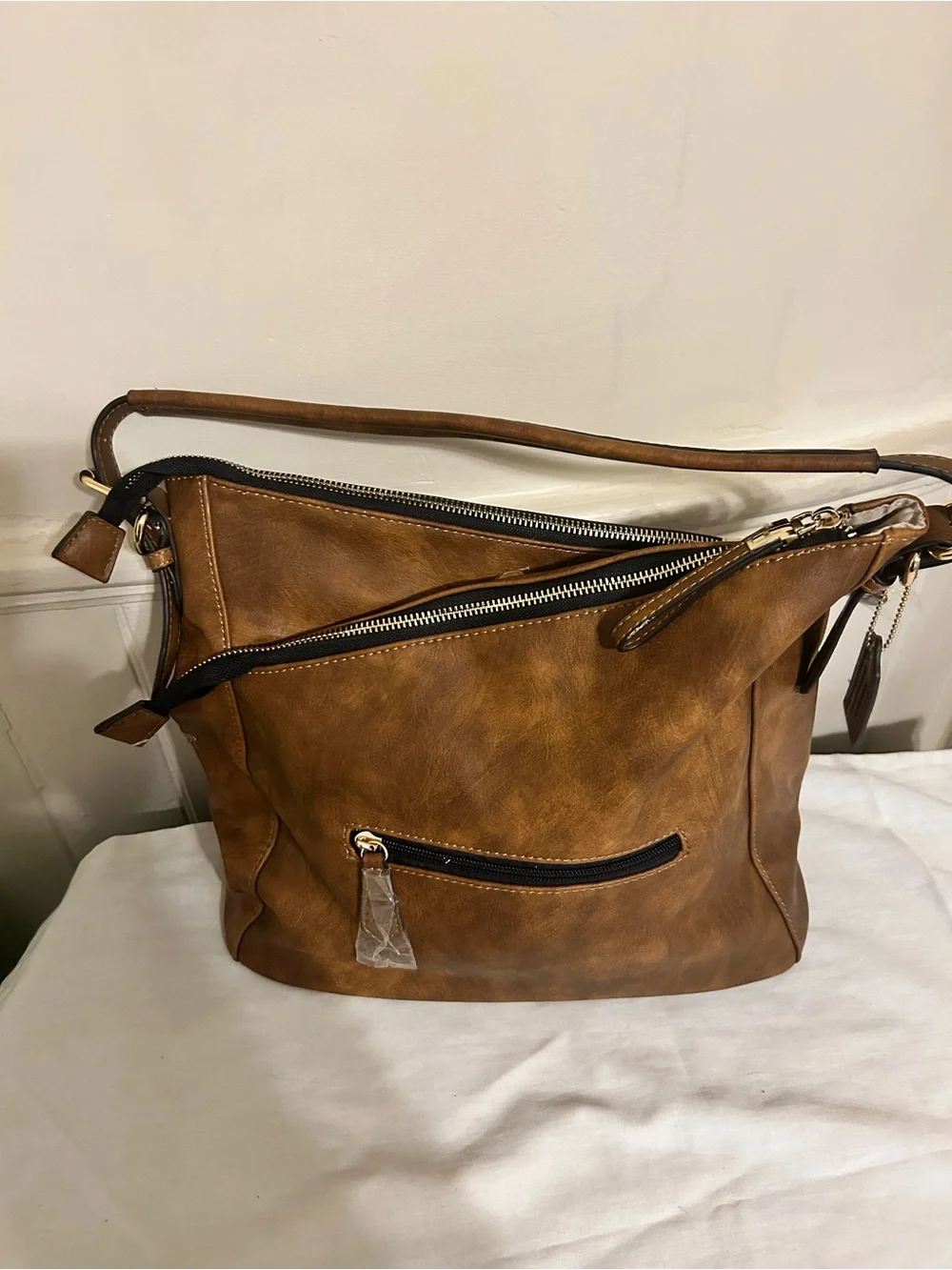 Jose Hess “For My Daughter Designer Bag” Cognac Brown Shoulder/Crossbody Bag/New